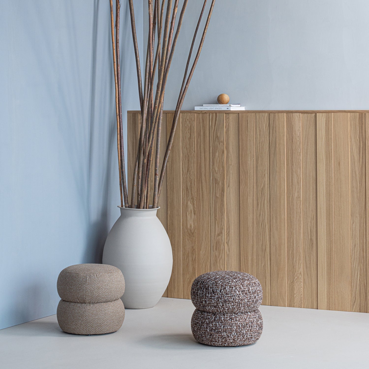 WOOOD decoratiune CARO | Metal | Nisipiu | 70x50x50 cm