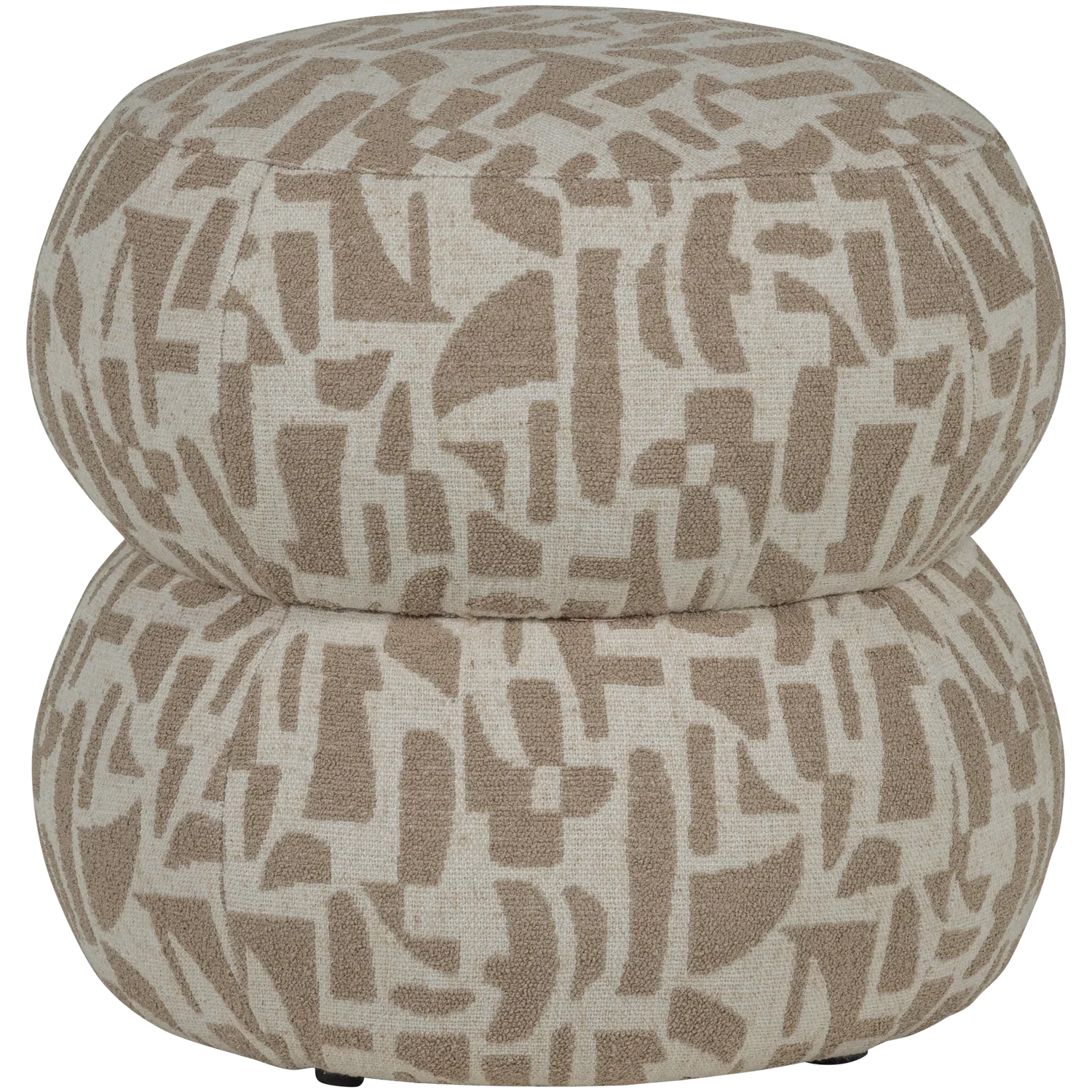 ANIC POUF WITH GRAPHIC PATTERN SAND