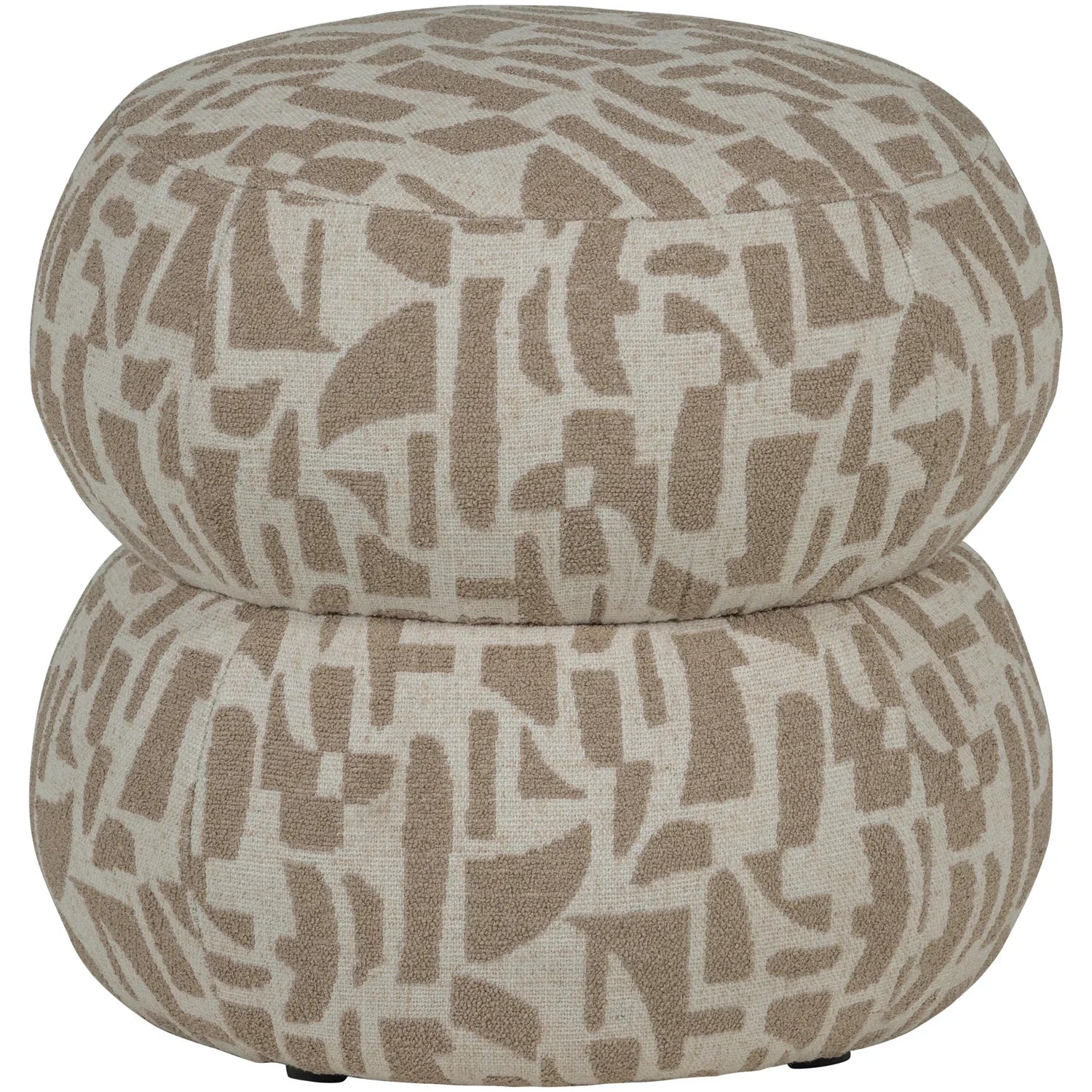ANIC POUF WITH GRAPHIC PATTERN SAND