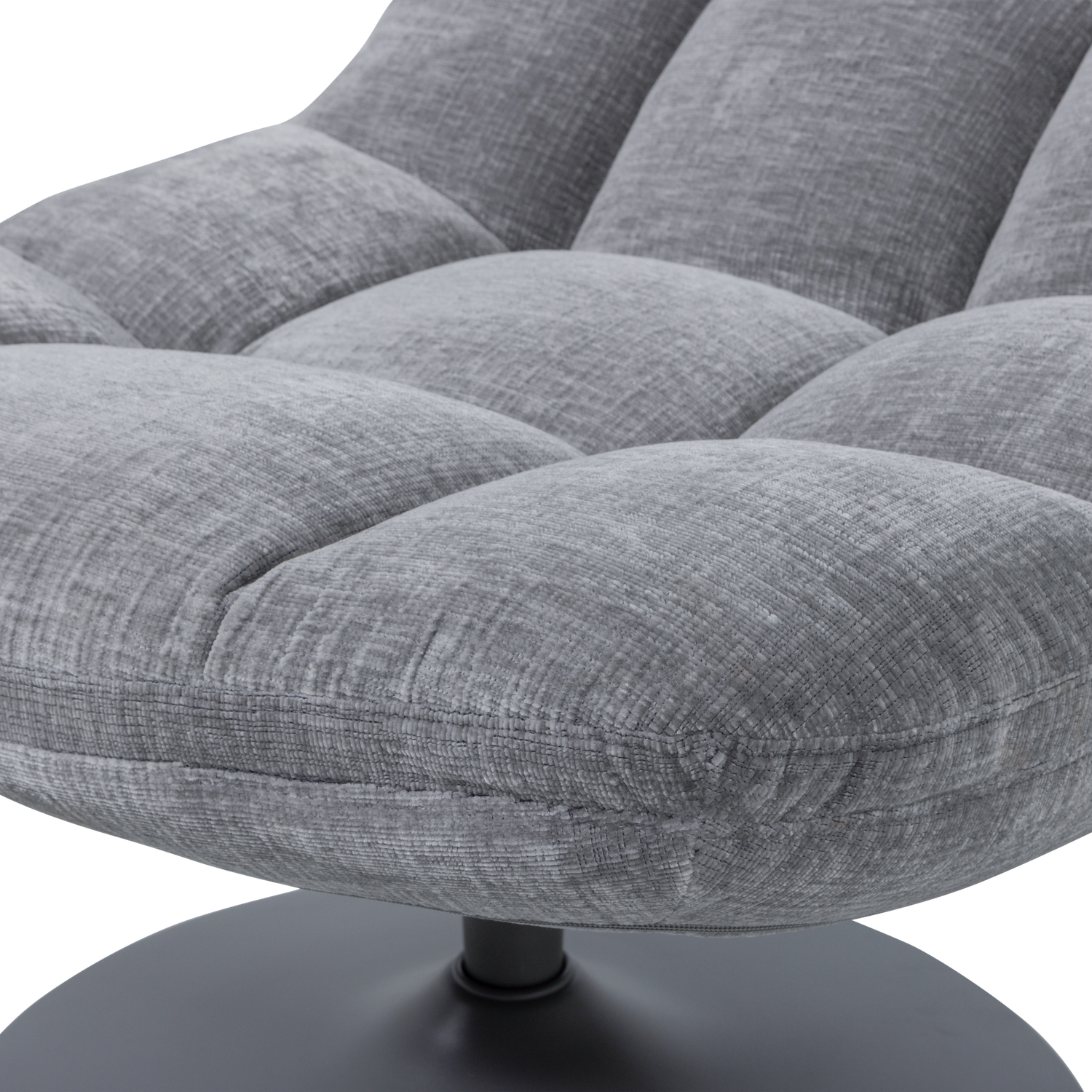 ELVI SWIVEL ARMCHAIR CHENILLE TEXTURED LIGHT GREY