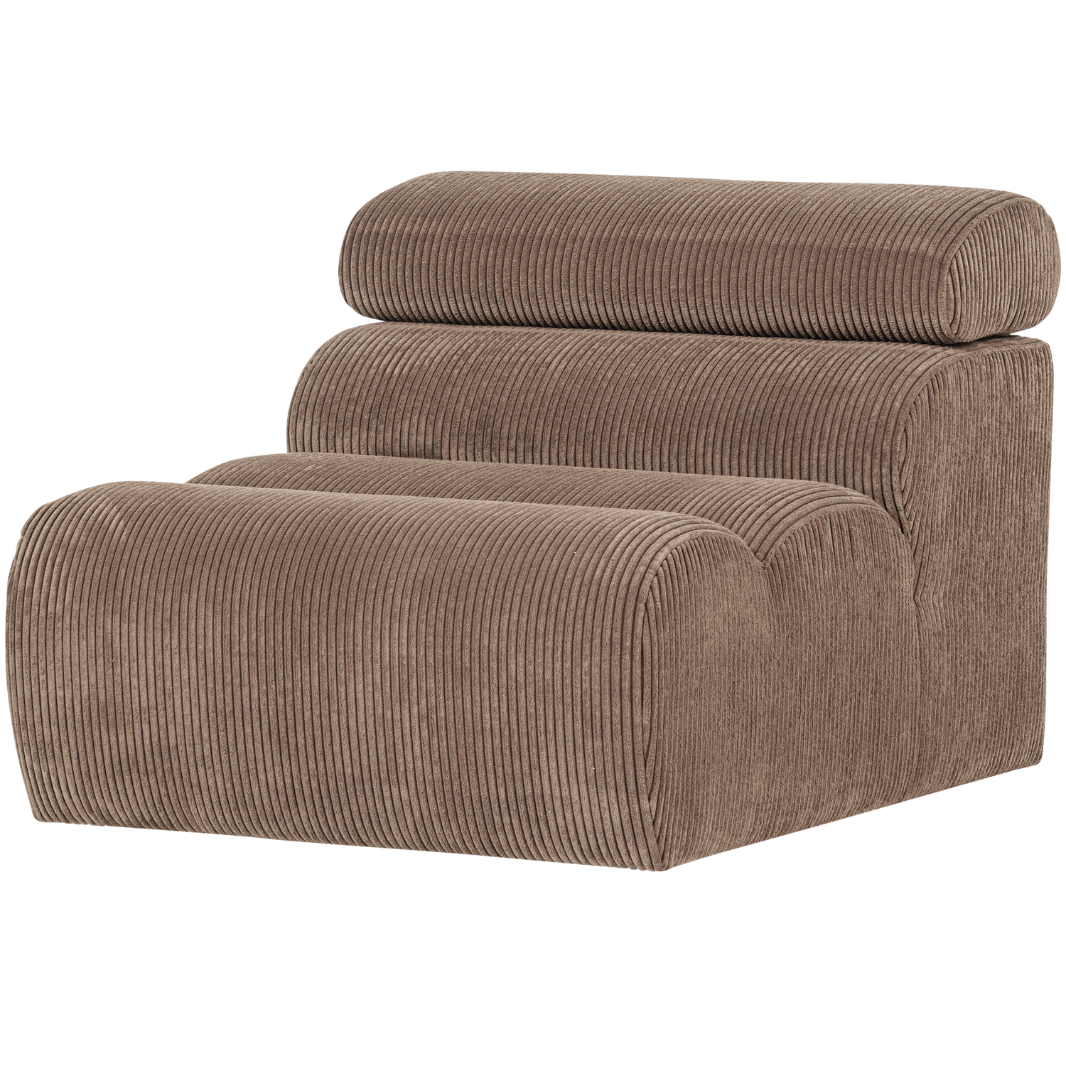 WOOOD canapea modulara NOVI 1-SEATER ELEMENT RIB FABRIC | 88% Pes / 12% Pac | Taupe | 86x82x113 cm