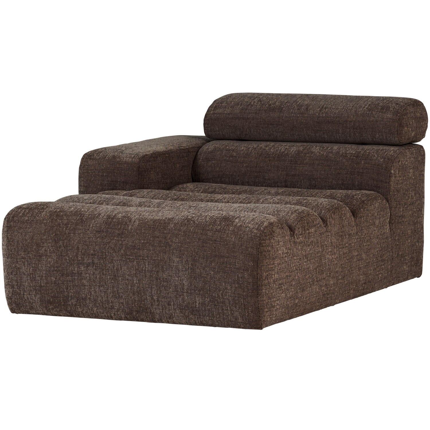 WOOOD canapea modulara NOVI CHAISE LONGUE ELEMENT | 100% Pes | Maro inchis | 86x109x173 cm