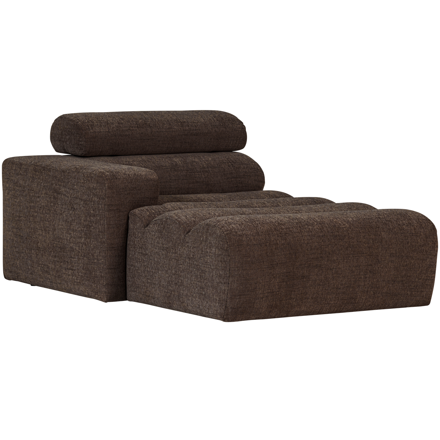 WOOOD canapea modulara NOVI CHAISE LONGUE ELEMENT | 100% Pes | Maro inchis | 86x109x173 cm