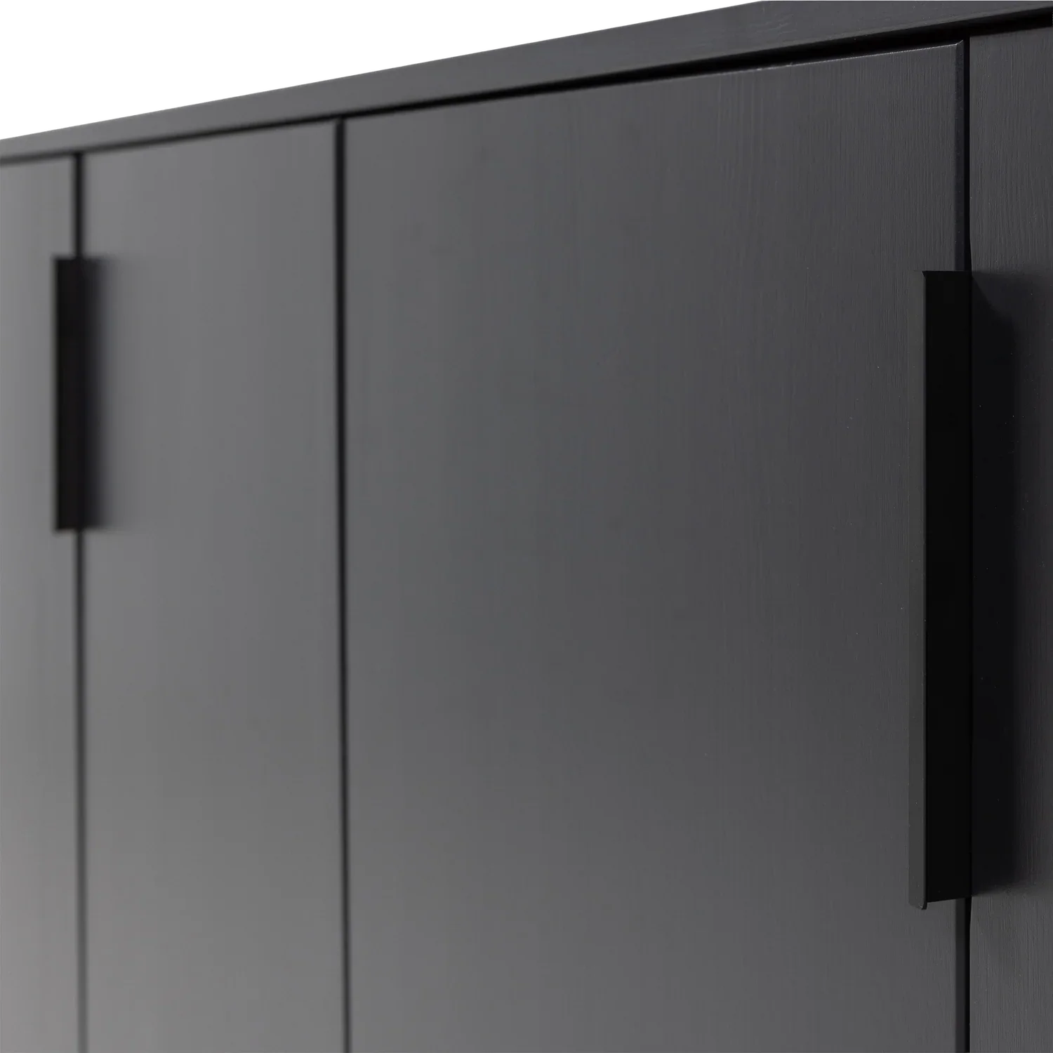 WOOOD bufet Gunnar pin Negru mat FSC, 201x44x85 cm 7
