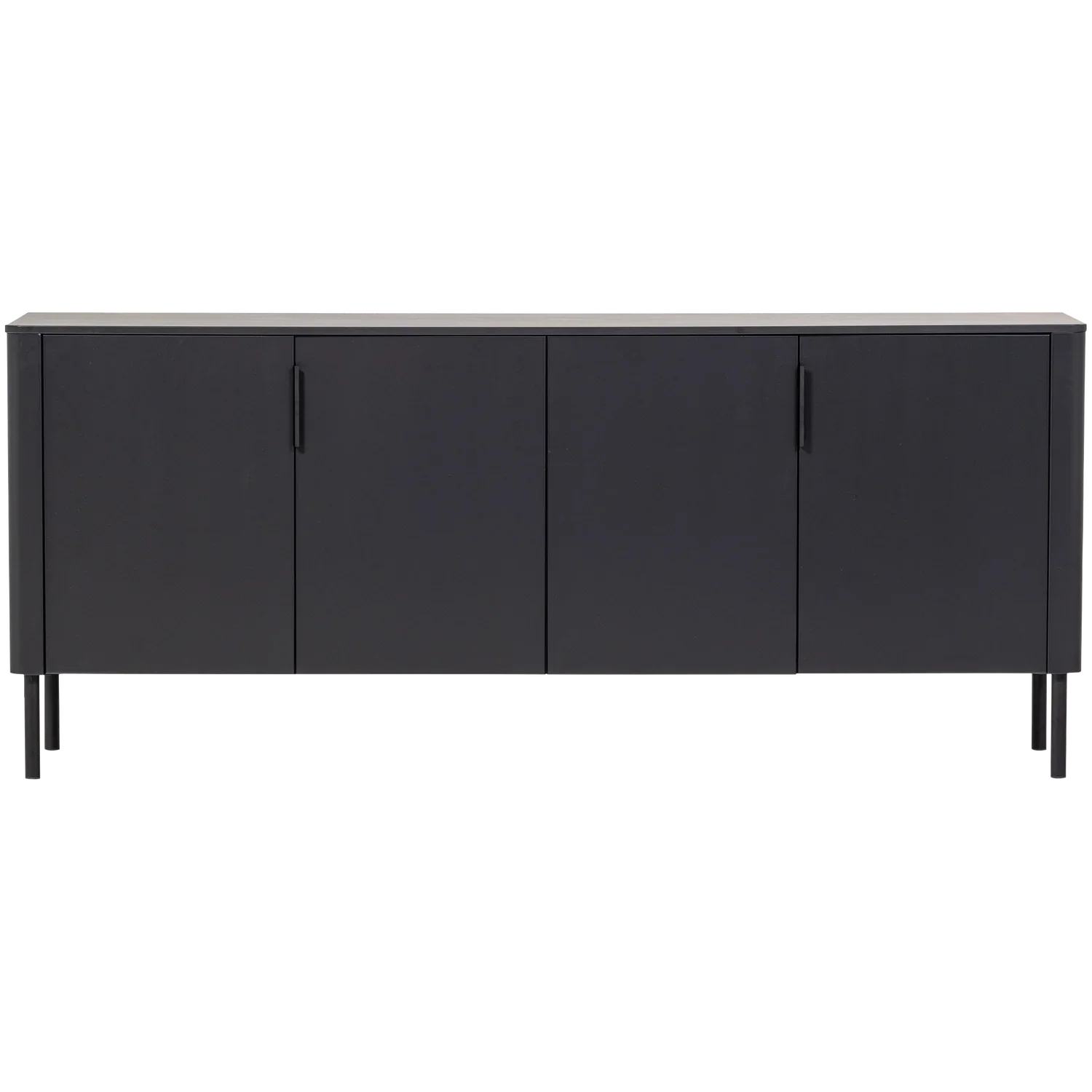 WOOOD bufet Gunnar pin Negru mat FSC, 201x44x85 cm 4