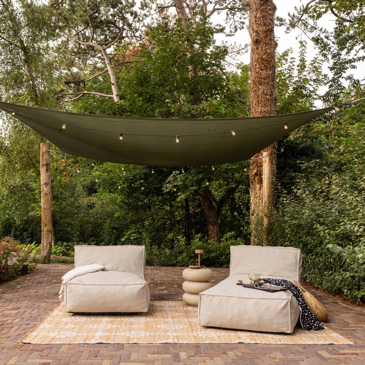WOOOD sezlong VELORA | Olefin | Nisipiu | 80x175x95 cm