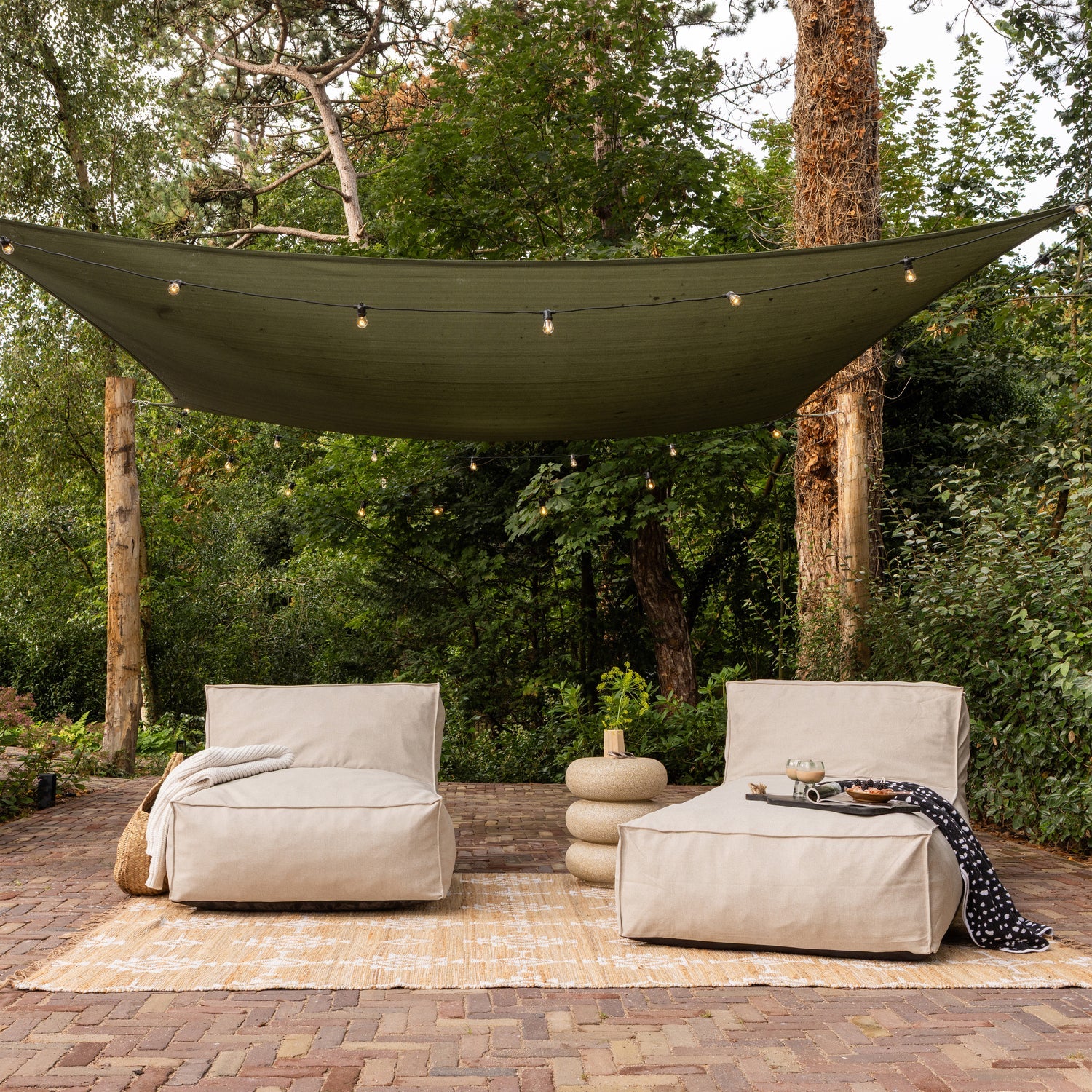 WOOOD sezlong VELORA | Olefin | Nisipiu | 80x175x95 cm