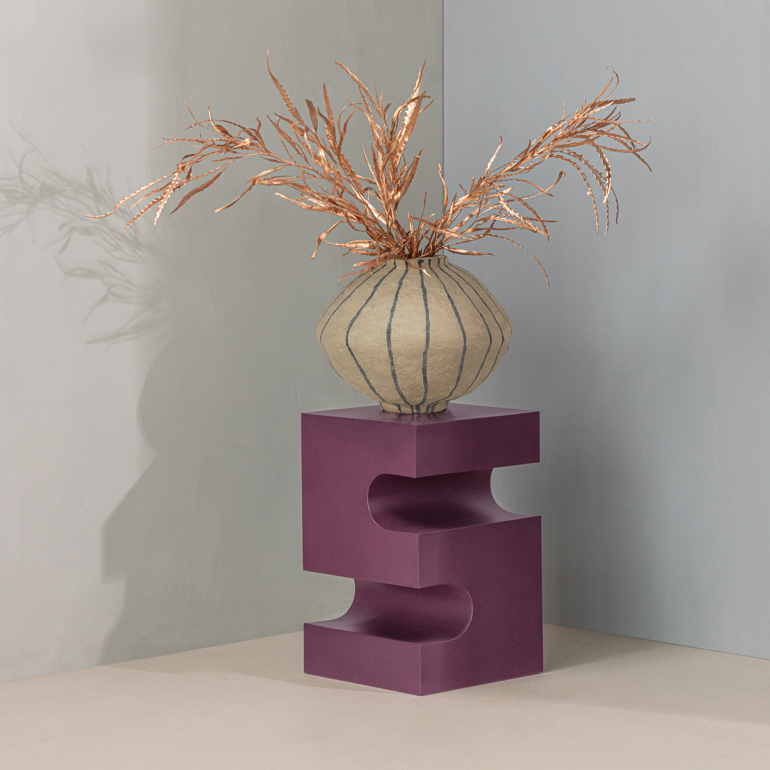 WOOOD decoratiune KARO DECORATION | Paper Mache | Nisipiu | 30x35x35 cm