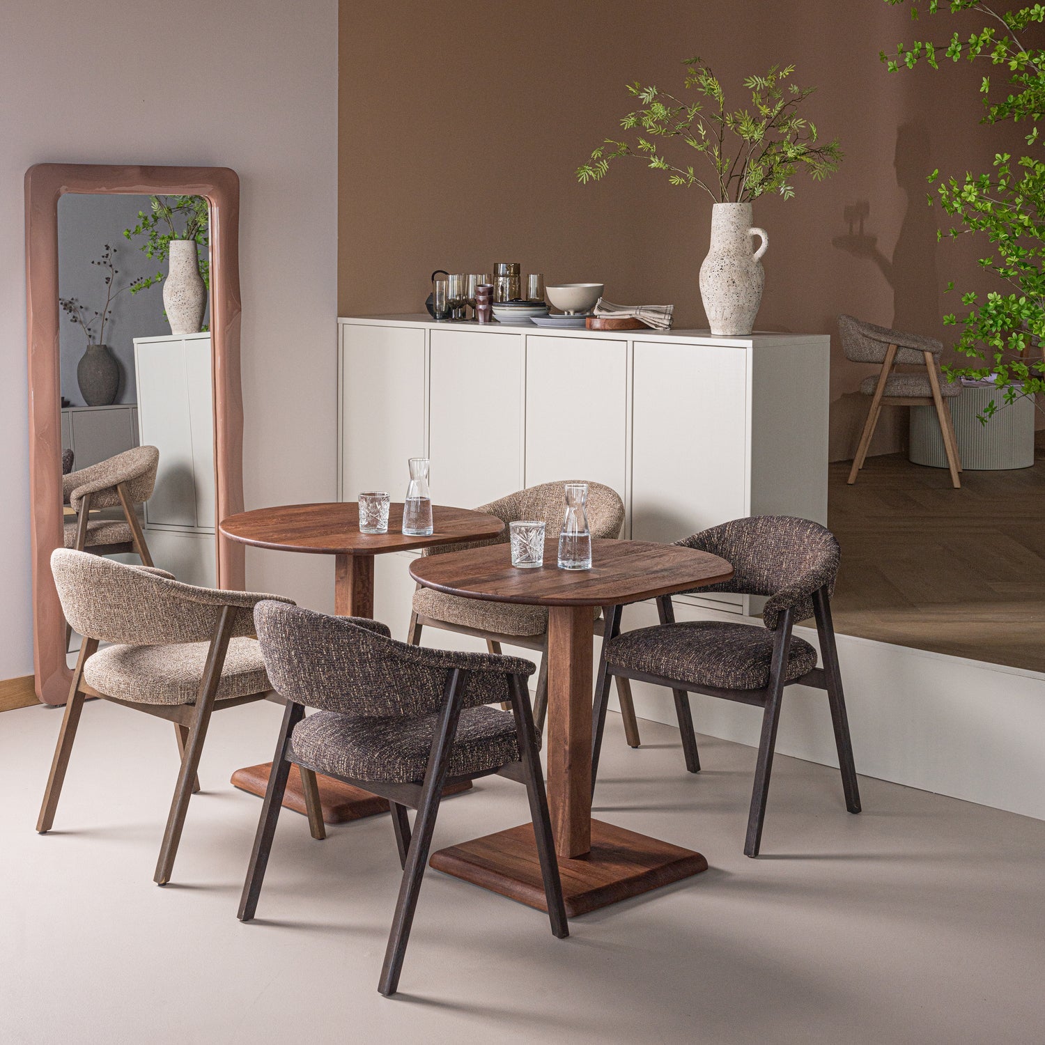 WOOOD masa dining FENO | Lemn mango | Maro | 76x67x79 cm
