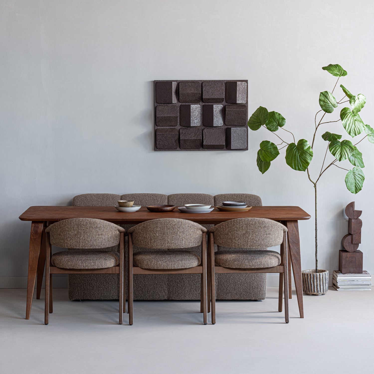 WOOOD masa dining RUBO | Lemn mango | Maro | 77x220x95 cm