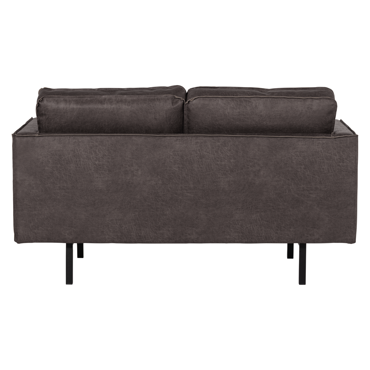 WOOOD canapea 2 locuri RODEO | Piele | Negru | 85x150x86 cm