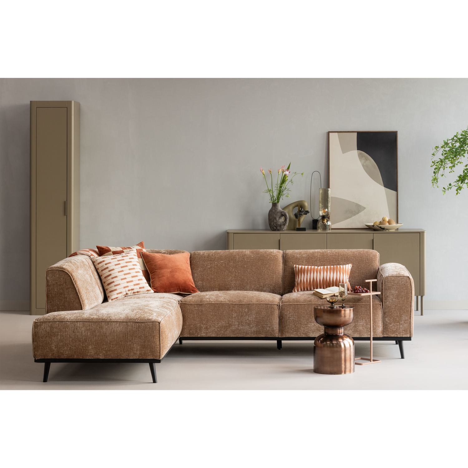 WOOOD canapea colt STATEMENT | 100% Pes | Taupe | 77x274x210 cm