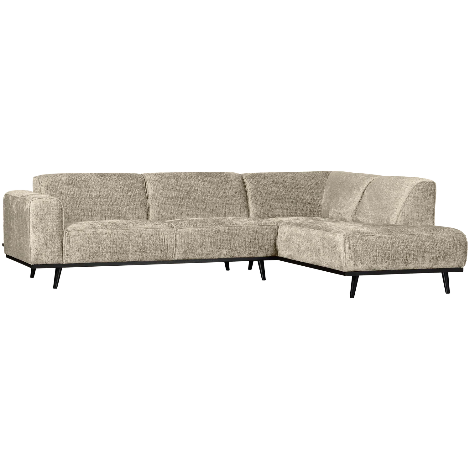 STATEMENT CORNER SOFA RIGHT STRUCTURE VELVET WHEATFIELD