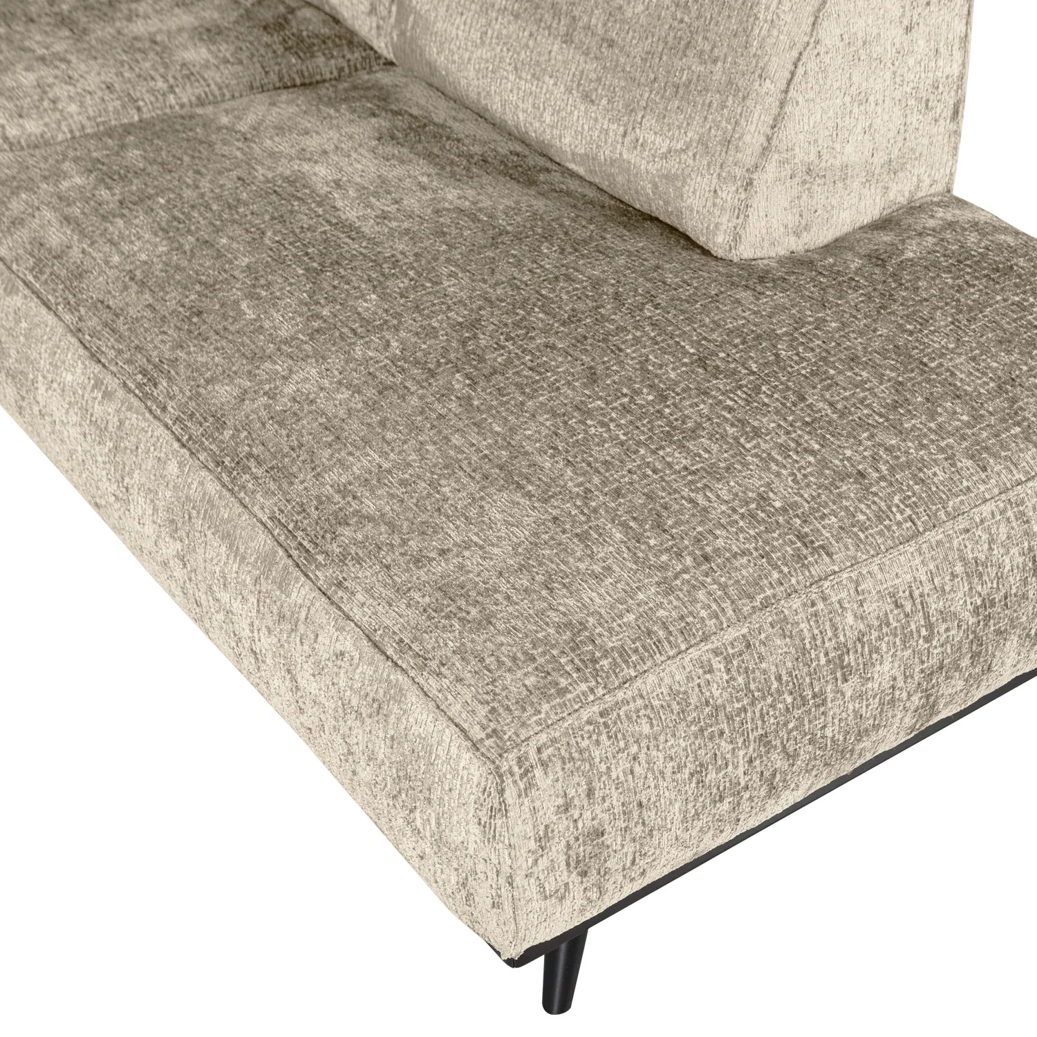 STATEMENT CORNER SOFA RIGHT STRUCTURE VELVET WHEATFIELD