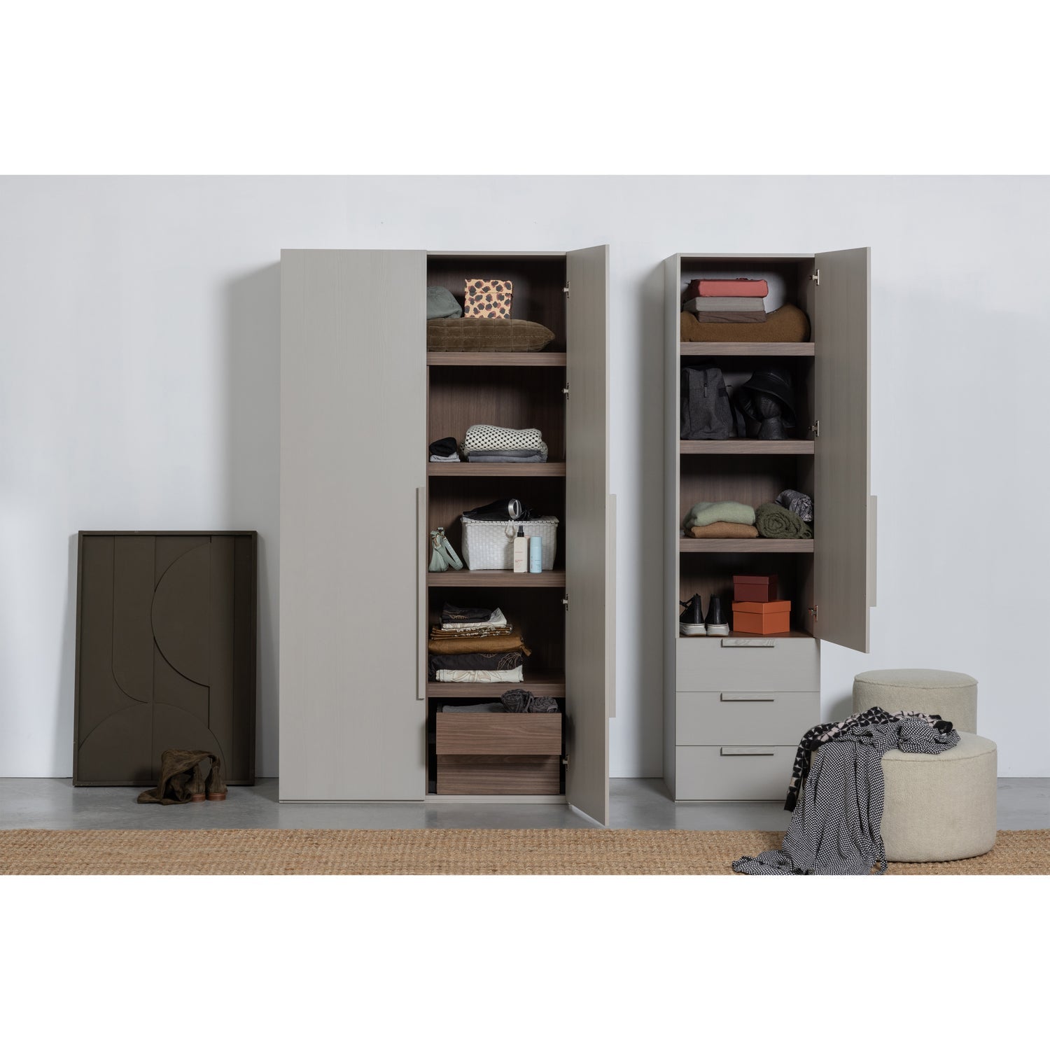 WOOOD dulap RENS 1-DOOR | Chipboard | Gri | 210x55x58 cm