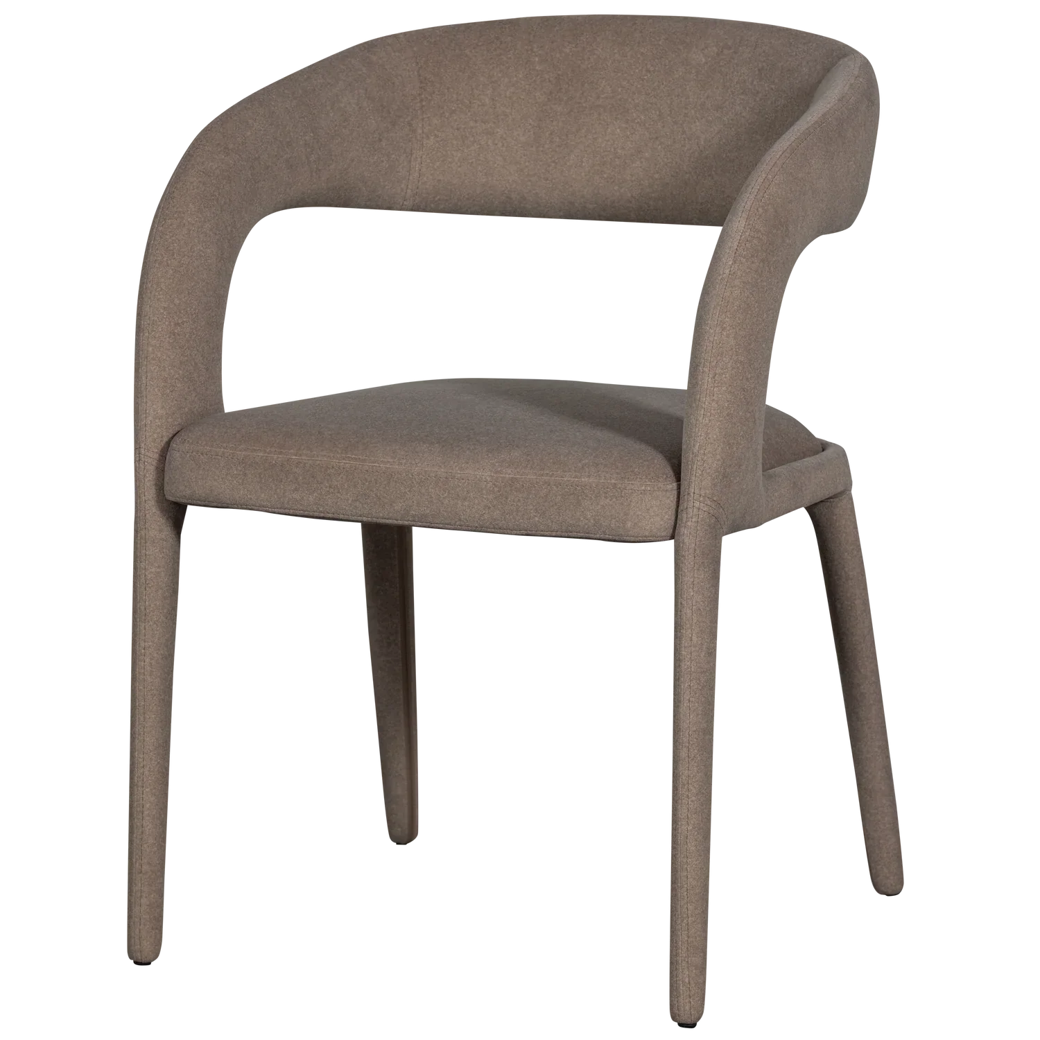 ARMS DINING CHAIR FELT BROWN