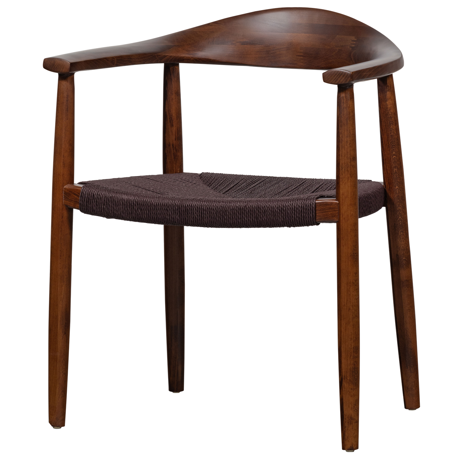 EMBRACE DINING CHAIR BRAIDED SEAT DARK BROWN