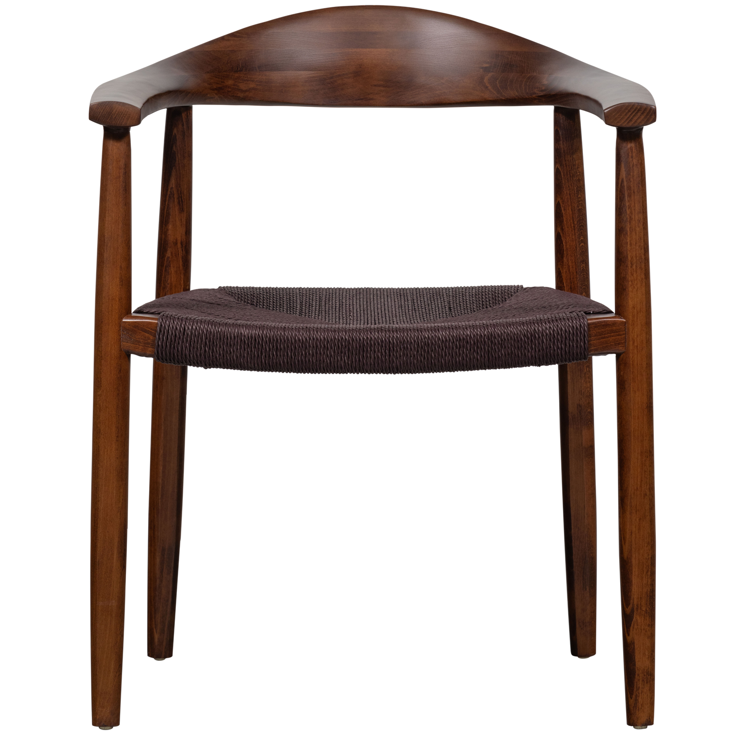 EMBRACE DINING CHAIR BRAIDED SEAT DARK BROWN