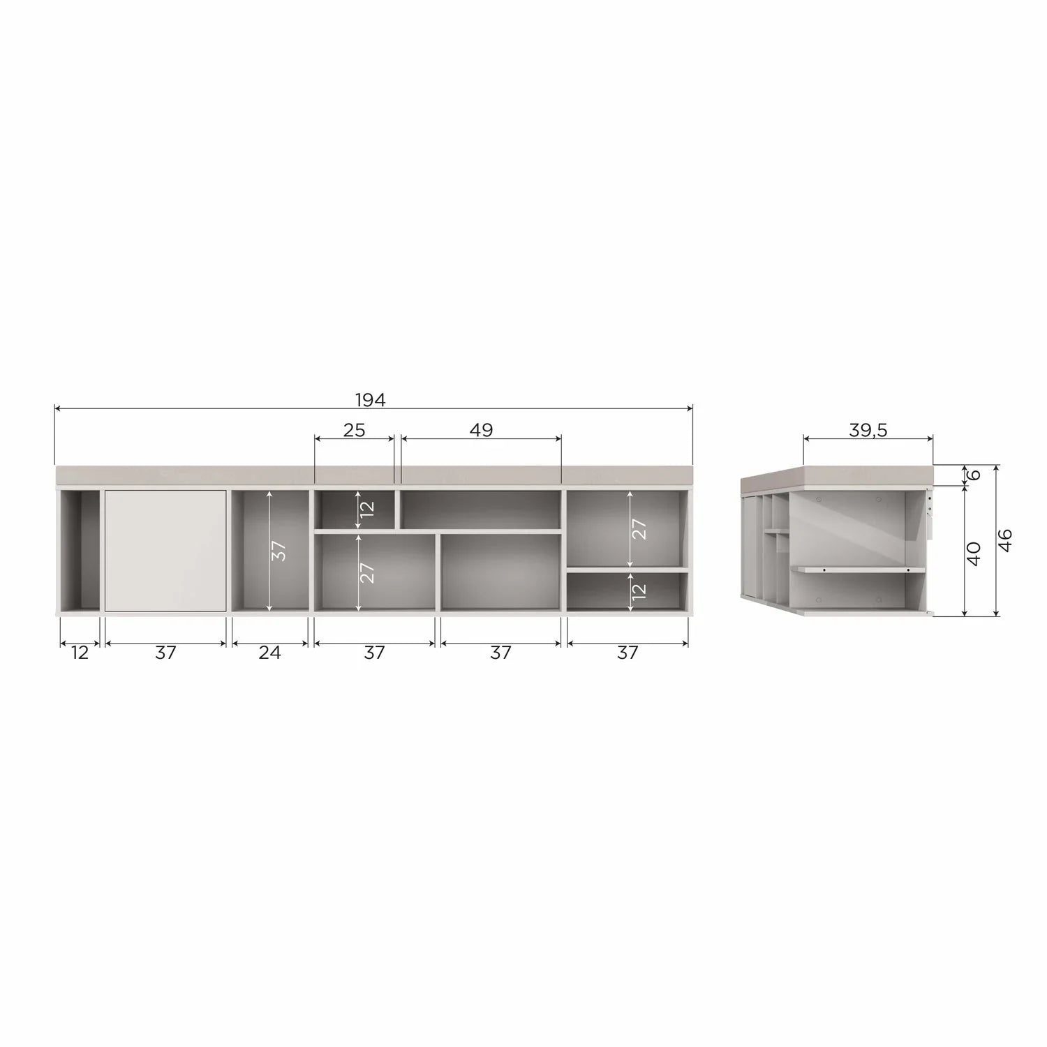 vtwonen dulap perete Letterba(N)K Xl pin Dust FSC, 194x40x40 cm 11