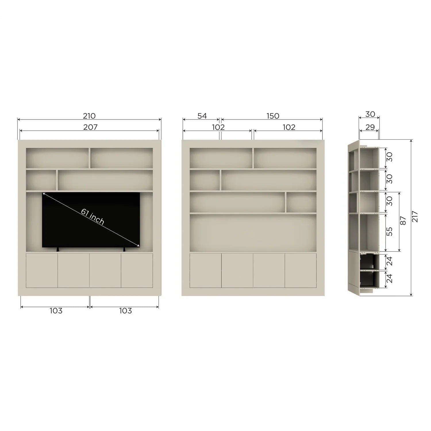 vtwonen dulap perete Wallcover pin Dust FSC, 210x31x229 cm 9