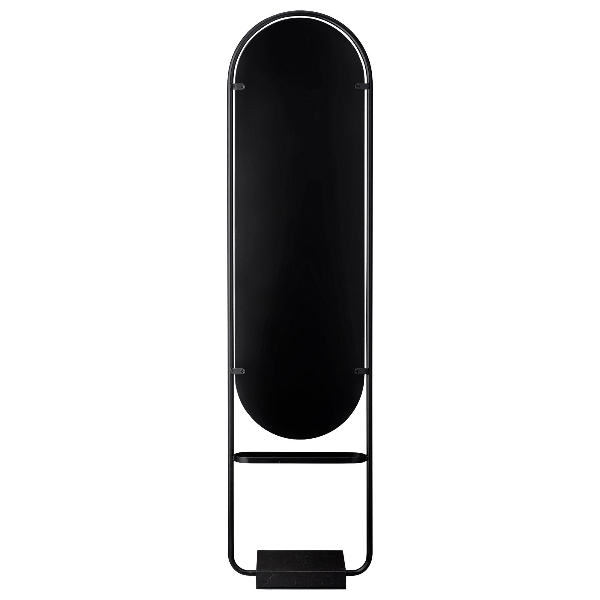 AYTM Oglindă de Podea ANGUI | Oțel și Marmură | Anthracite / Black | Bază din Marmură și Poliță | 180cm