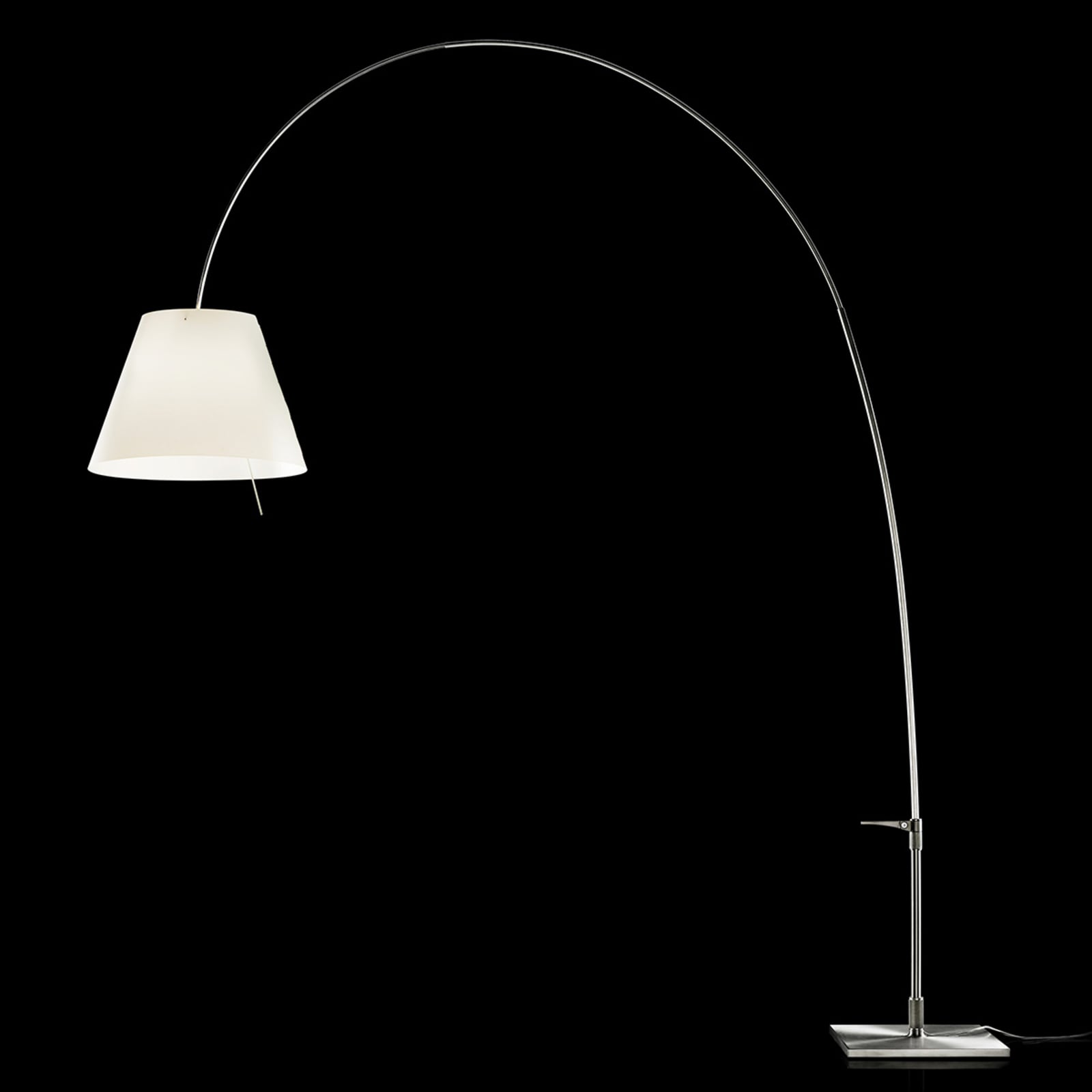 Luceplan lampadar Lady Costanza | Reglabil alb/aluminiu