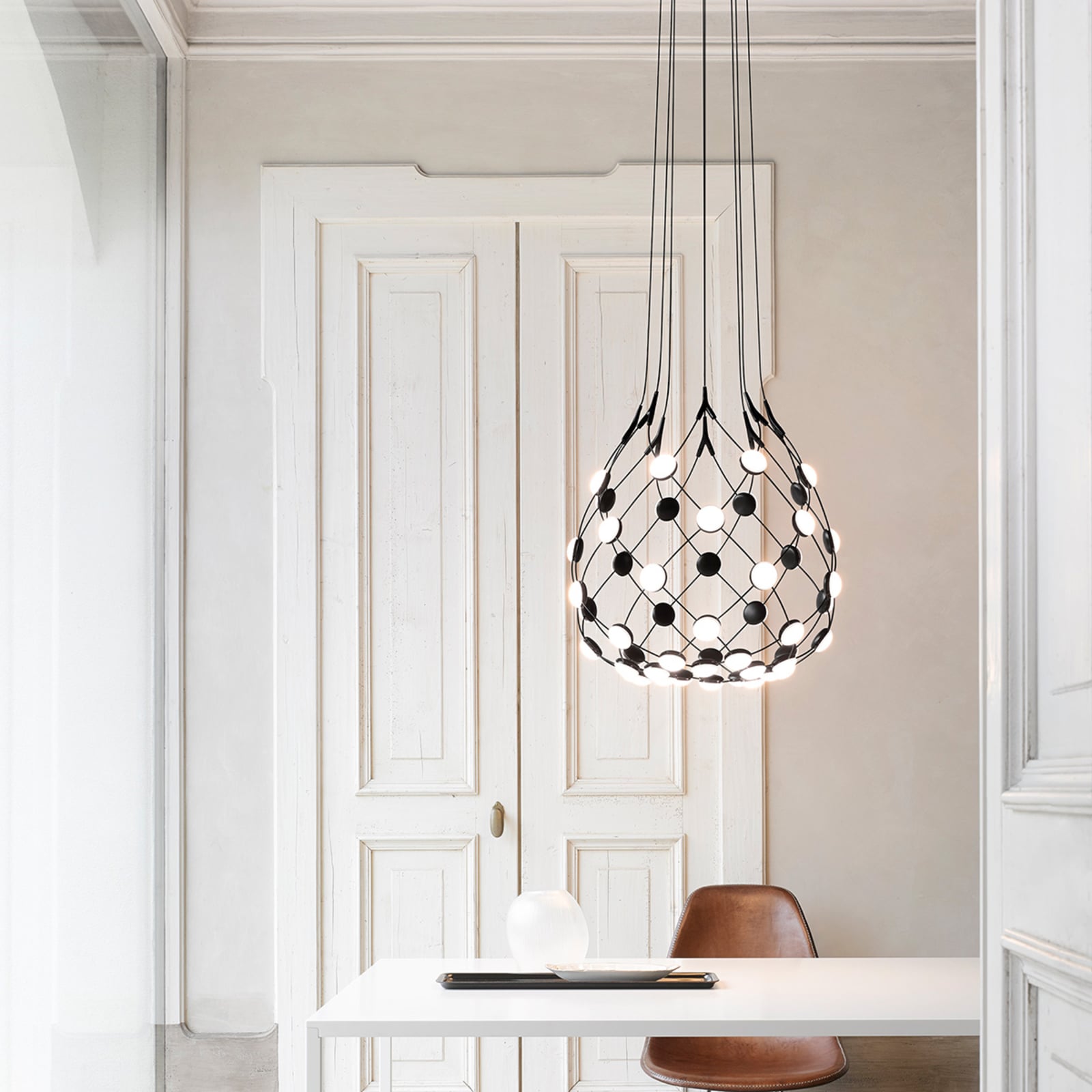 Luceplan lustră MESH | Negru 50 | 50 cm
