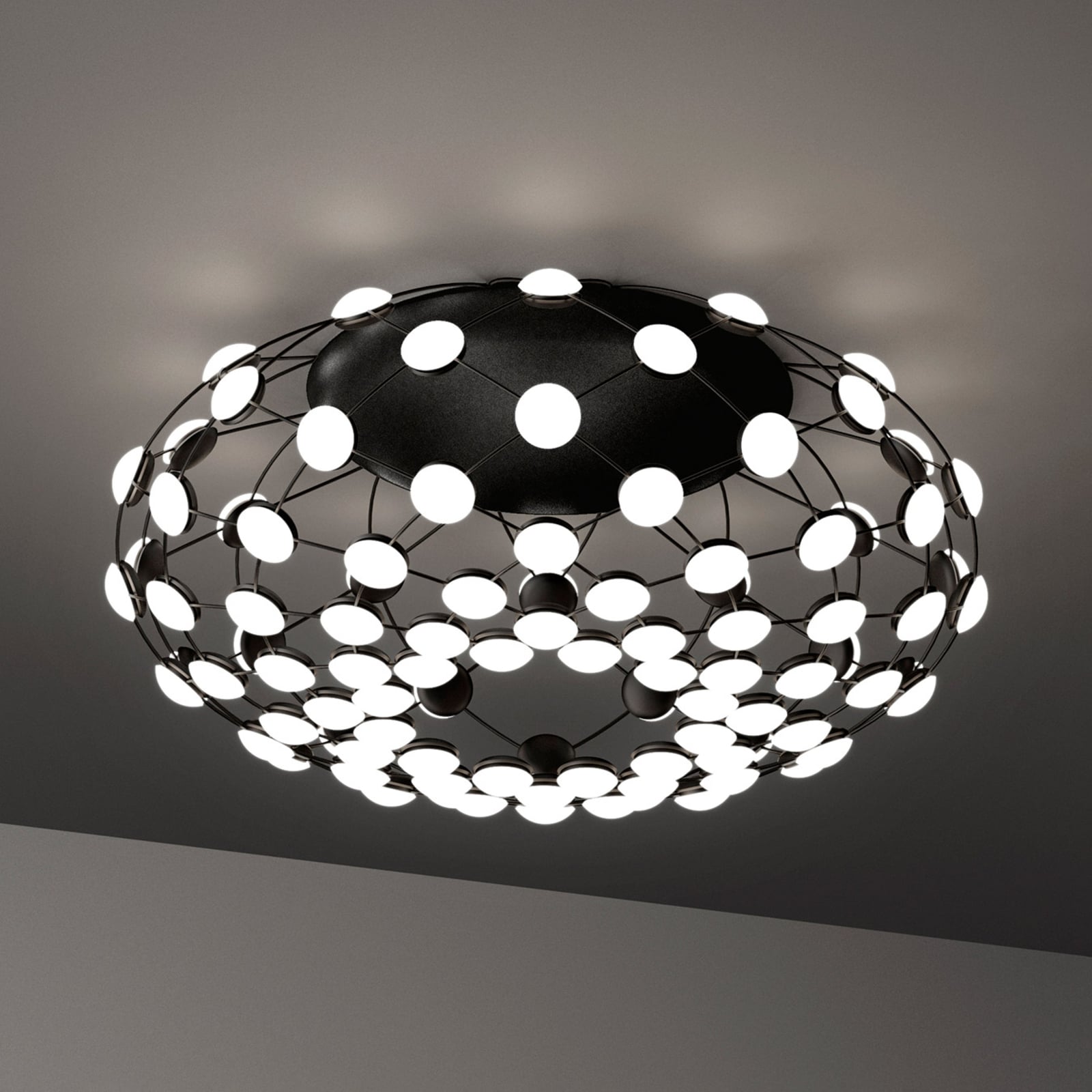 Luceplan plafonieră Mesh | Negru | Ø 72 cm