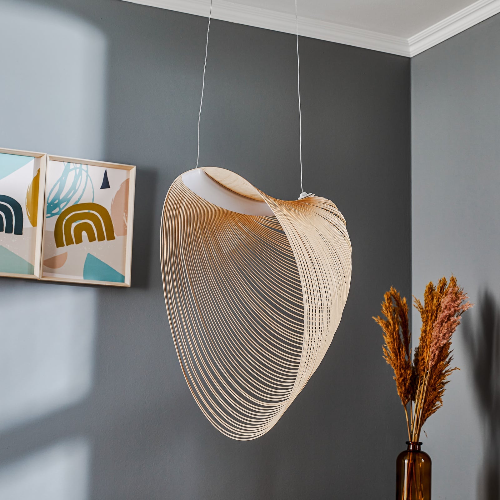 Luceplan lustră Illan | Mesteacăn | Ø 60 cm