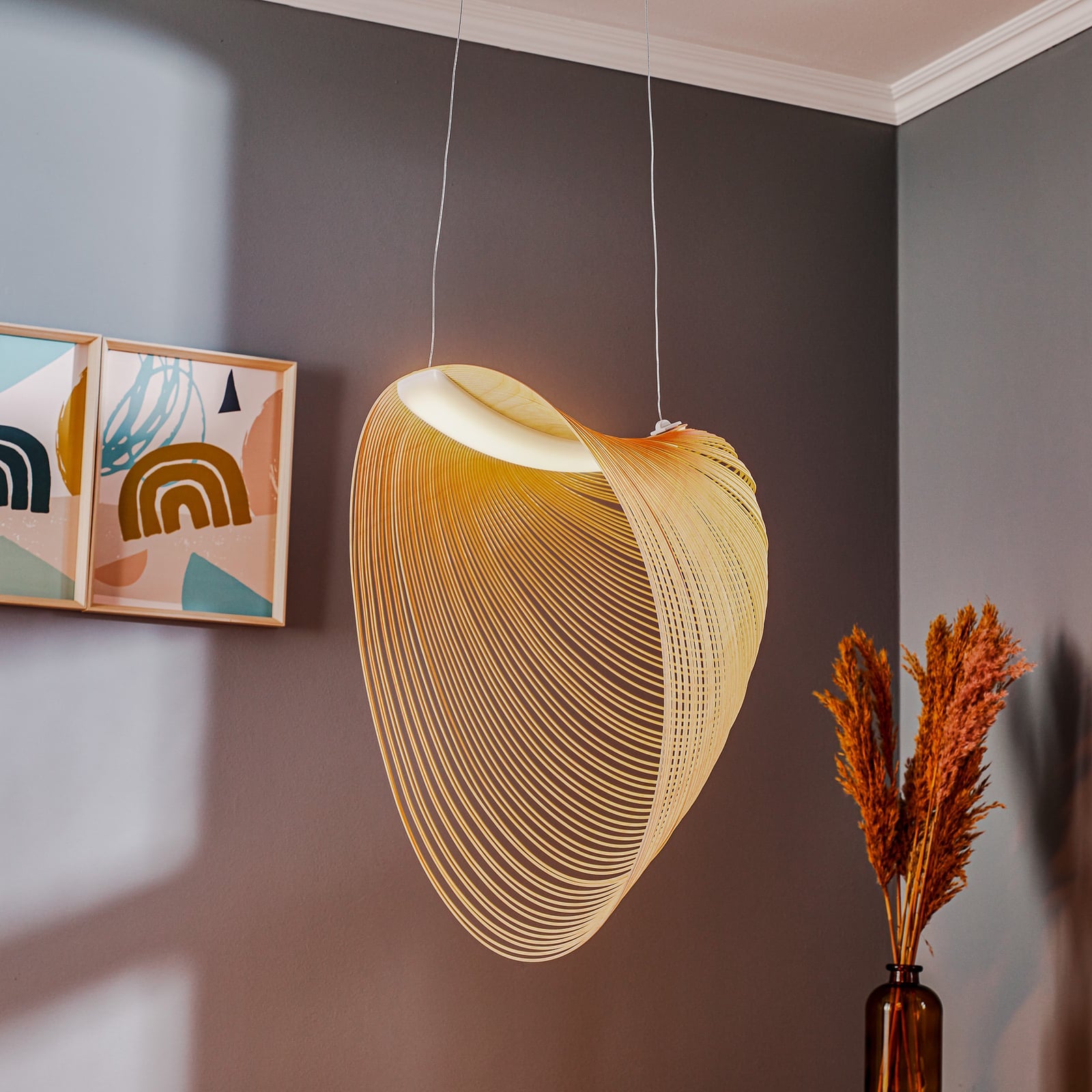 Luceplan lustră Illan | Mesteacăn | Ø 60 cm