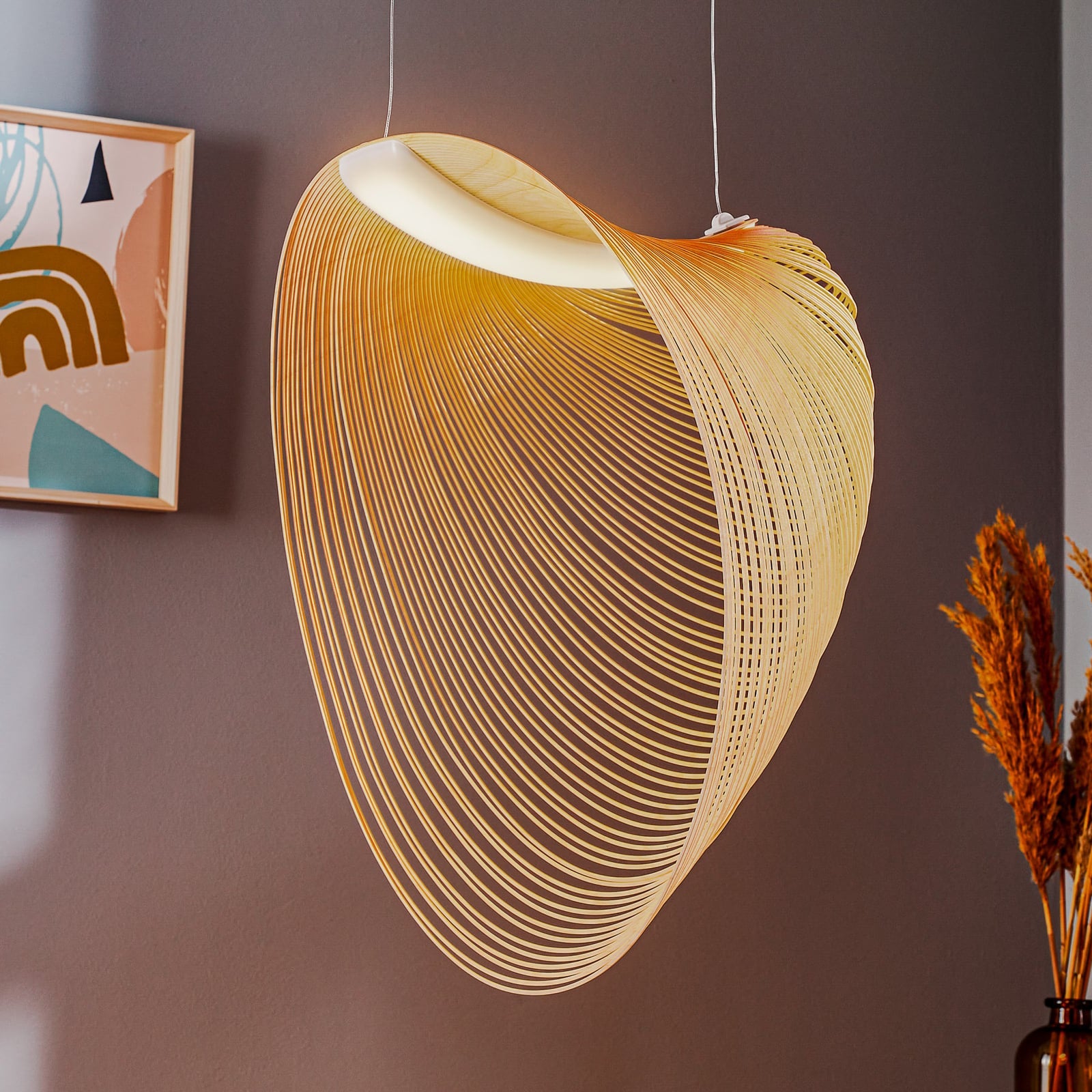 Luceplan lustră Illan | Mesteacăn | Ø 60 cm