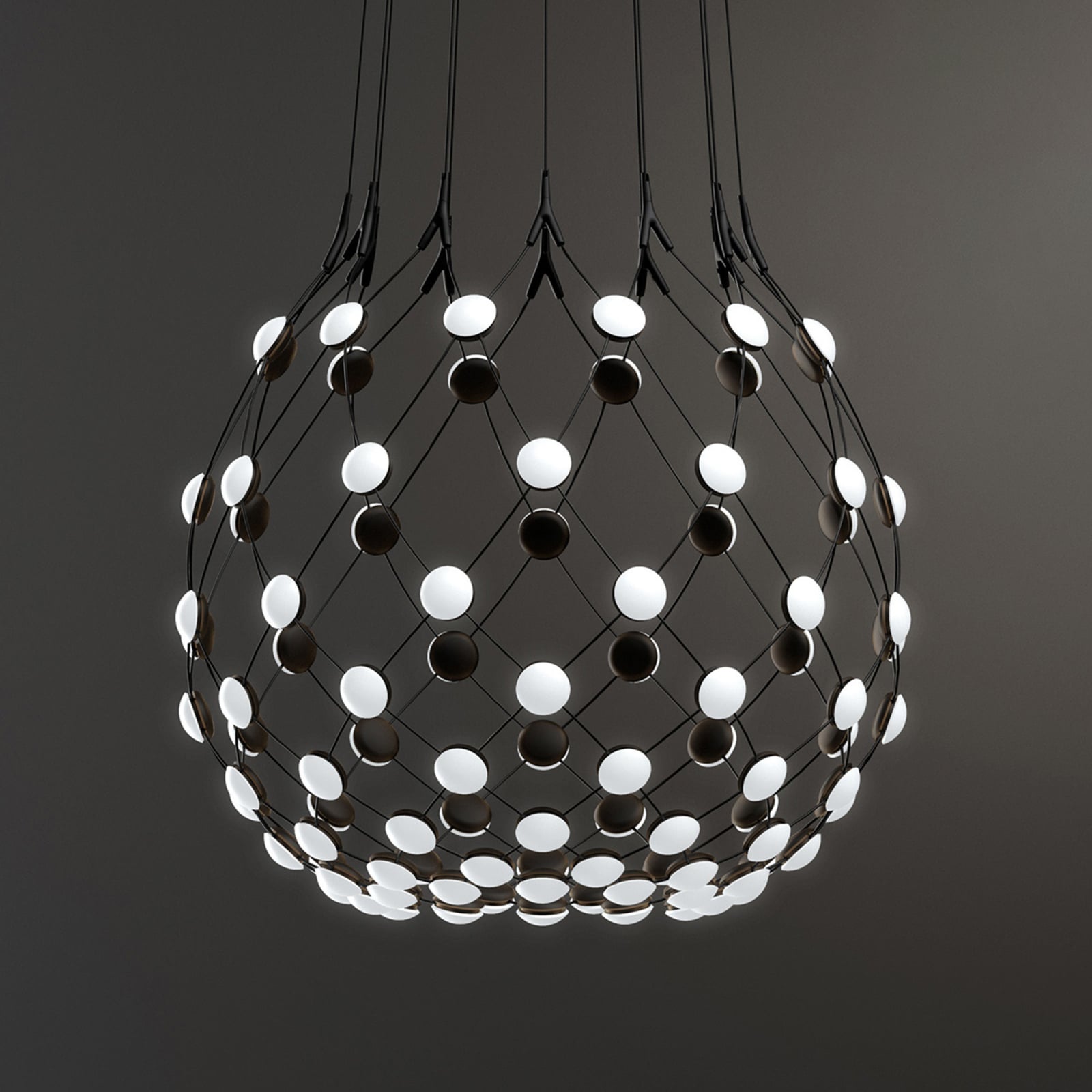 Luceplan lustră Mesh | Phase 5m negru | Ø 80 cm