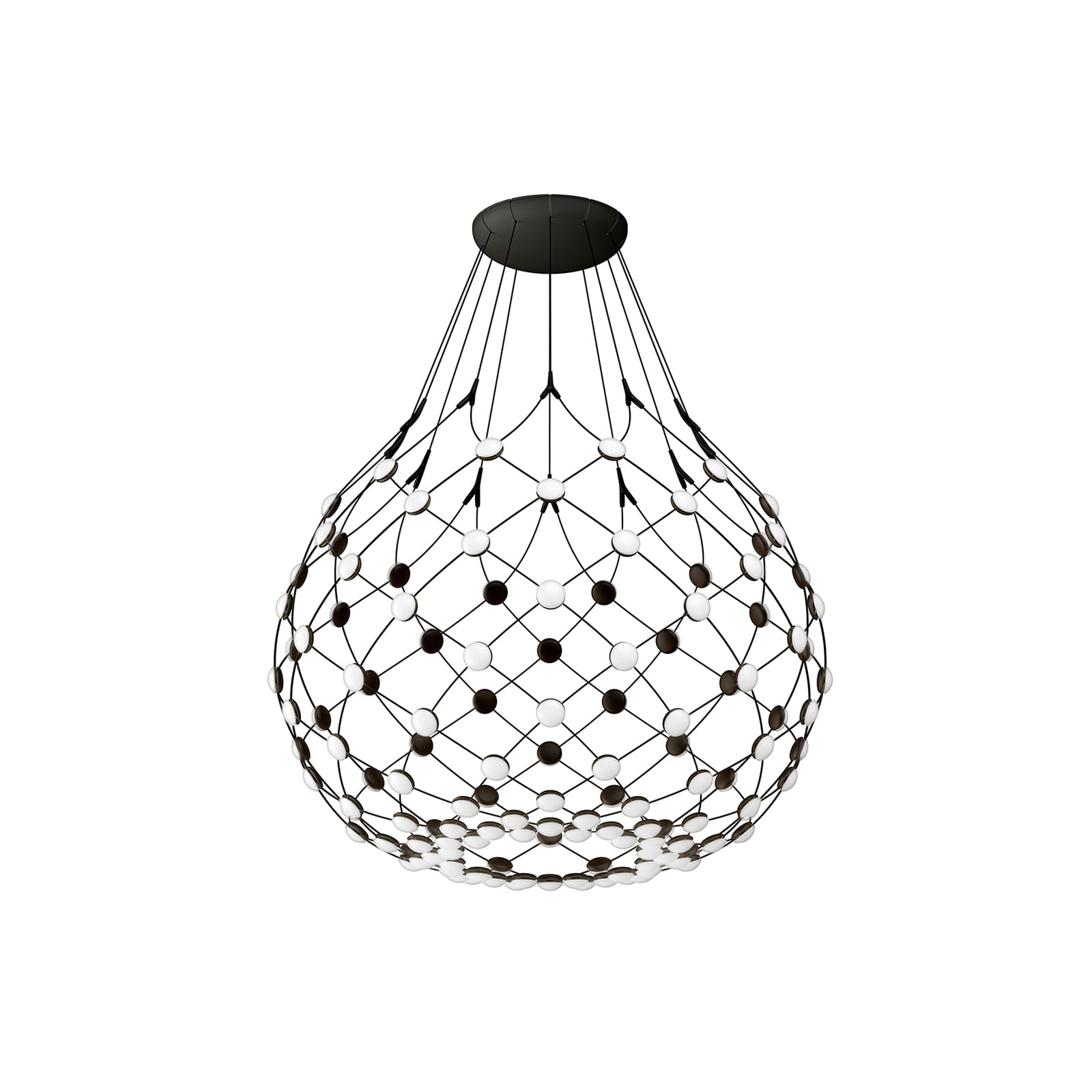 Luceplan lustră Mesh | 1 m negru | Ø 80 cm