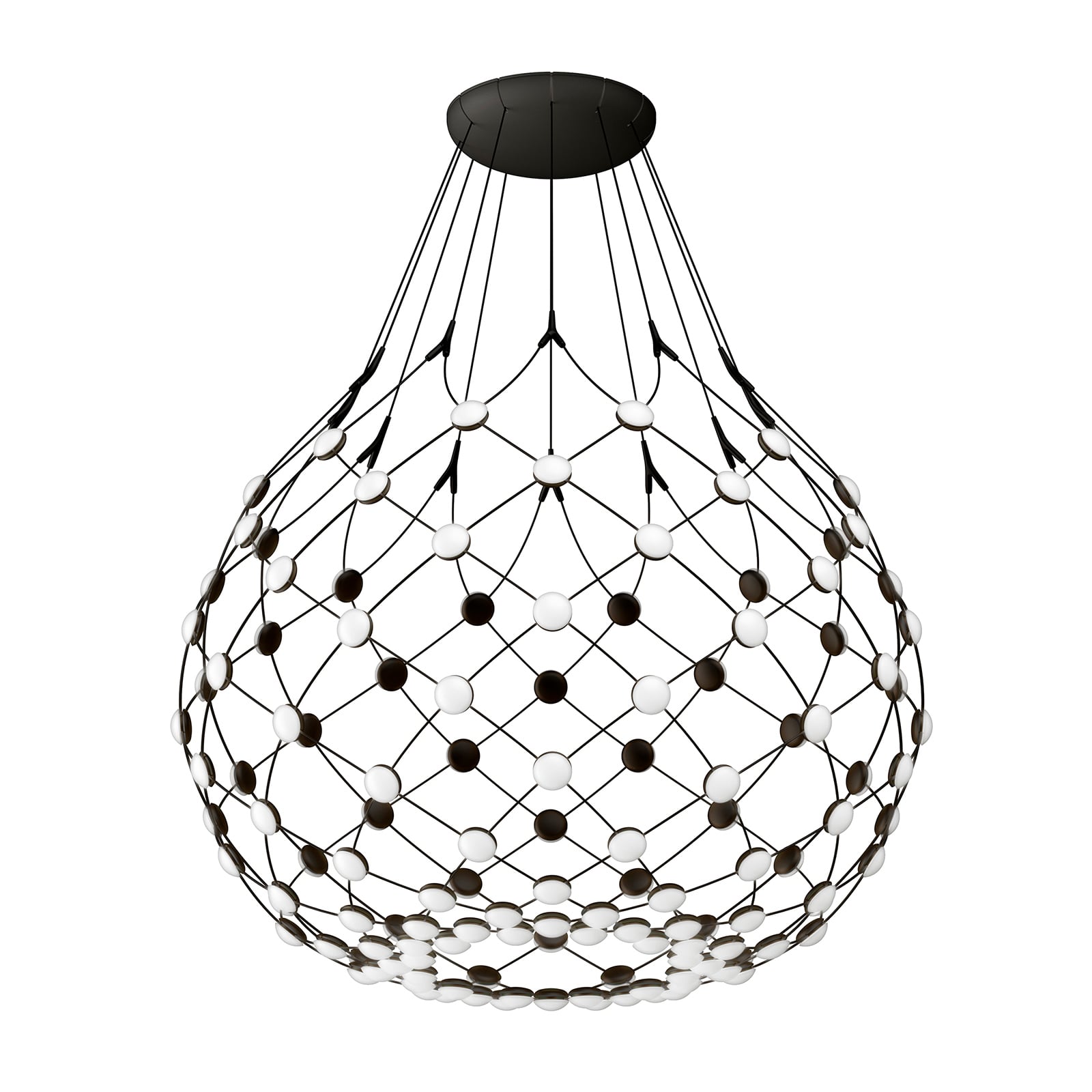 Luceplan lustră Mesh | Phase 3m negru | Ø 80 cm
