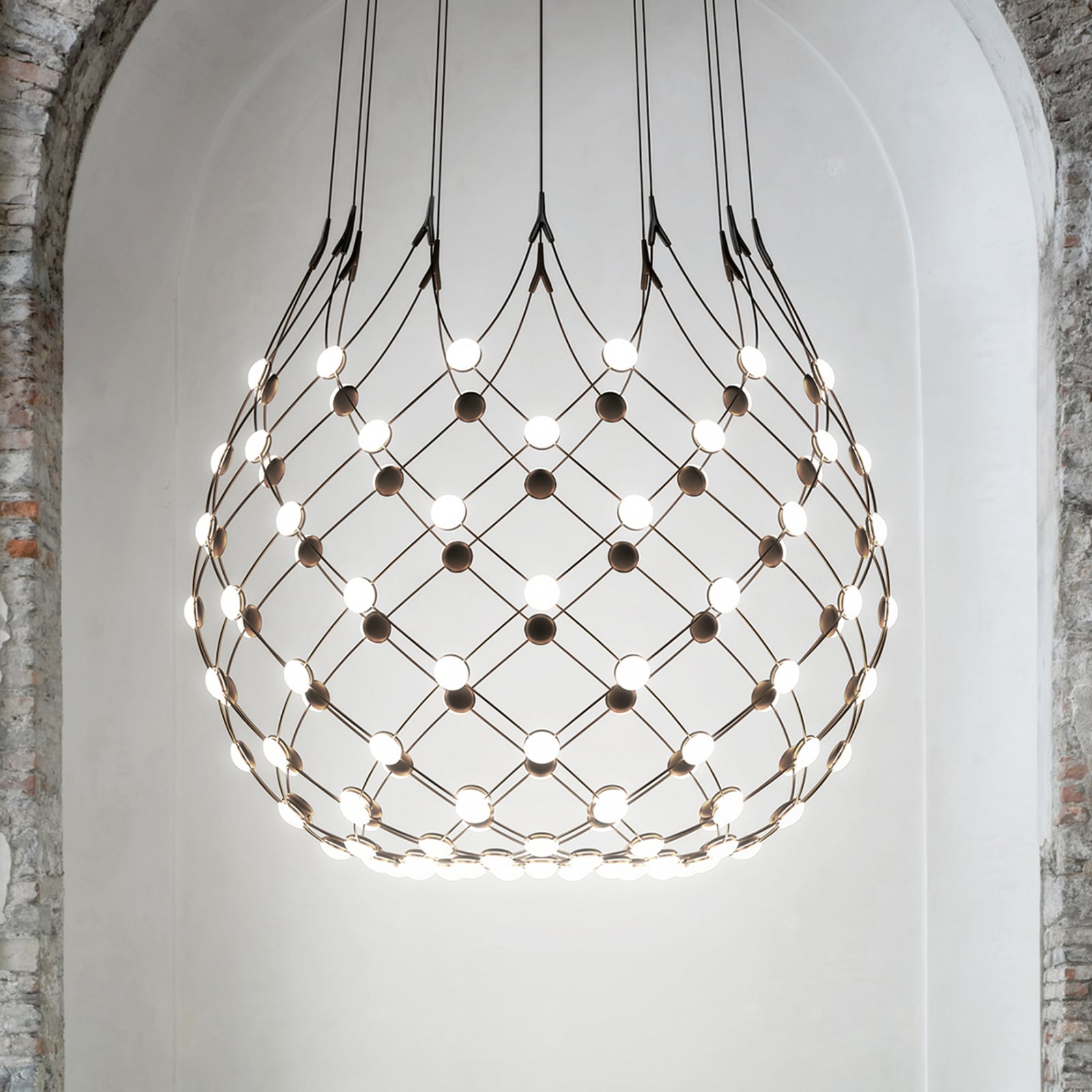 Luceplan lustră Mesh | Phase 2m negru | Ø 100 cm