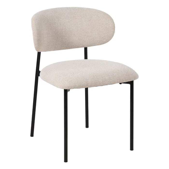 Scaun Dining Ixia, Material Textil și Metal, Stil Modern, 50 x 54 x 73.5 cm (Variante: Verde / Crem)