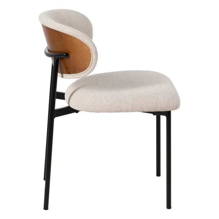Scaun Dining Ixia, Material Textil și Metal, Stil Modern, 50 x 54 x 73.5 cm (Variante: Verde / Crem)