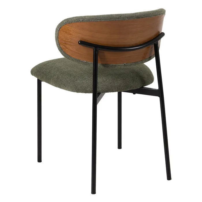 Scaun Dining Ixia, Material Textil și Metal, Stil Modern, 50 x 54 x 73.5 cm (Variante: Verde / Crem)