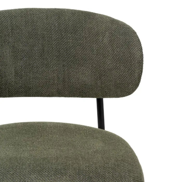 Scaun Dining Ixia, Material Textil și Metal, Stil Modern, 50 x 54 x 73.5 cm (Variante: Verde / Crem)