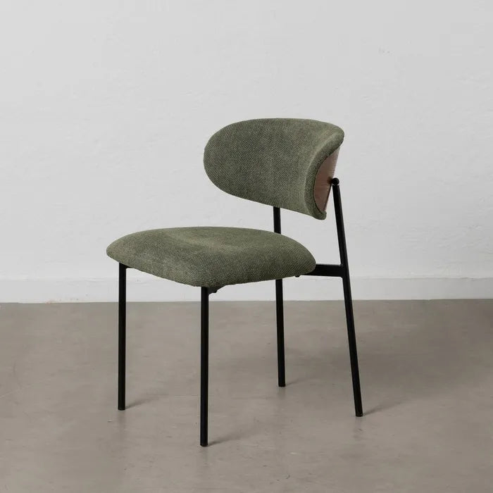 Scaun Dining Ixia, Material Textil și Metal, Stil Modern, 50 x 54 x 73.5 cm (Variante: Verde / Crem)