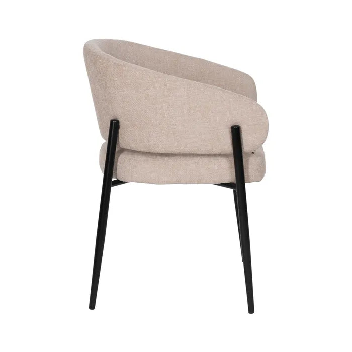Ixia Scaun dining , Bej, Material Textil și Metal, Stil Modern, 60 x 57 x 79 cm