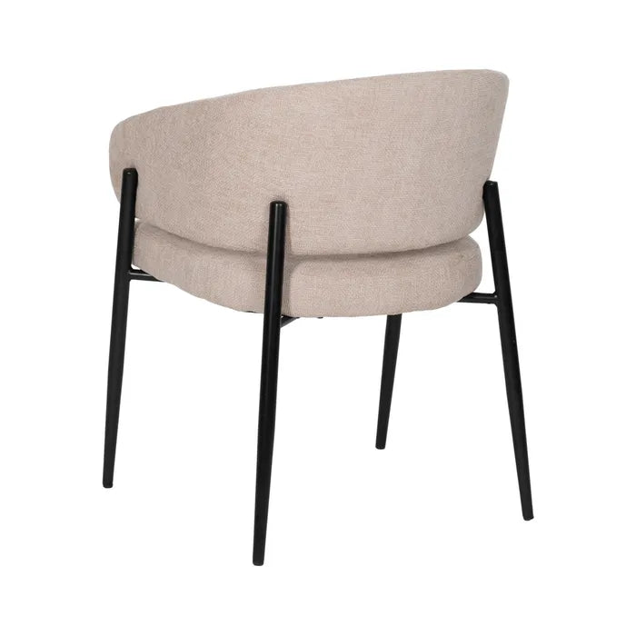 Ixia Scaun dining , Bej, Material Textil și Metal, Stil Modern, 60 x 57 x 79 cm
