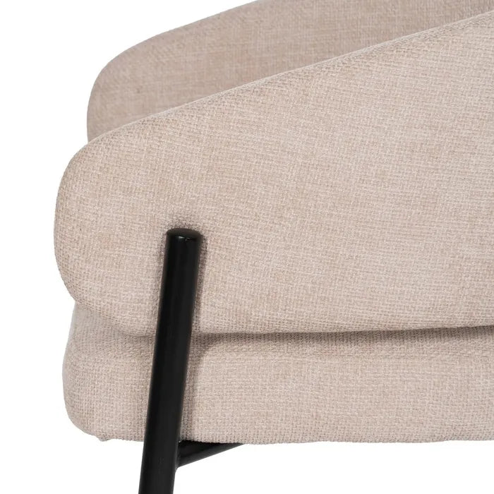Ixia Scaun dining , Bej, Material Textil și Metal, Stil Modern, 60 x 57 x 79 cm