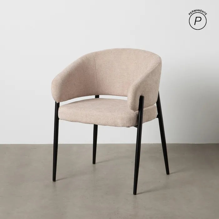 Ixia Scaun dining , Bej, Material Textil și Metal, Stil Modern, 60 x 57 x 79 cm
