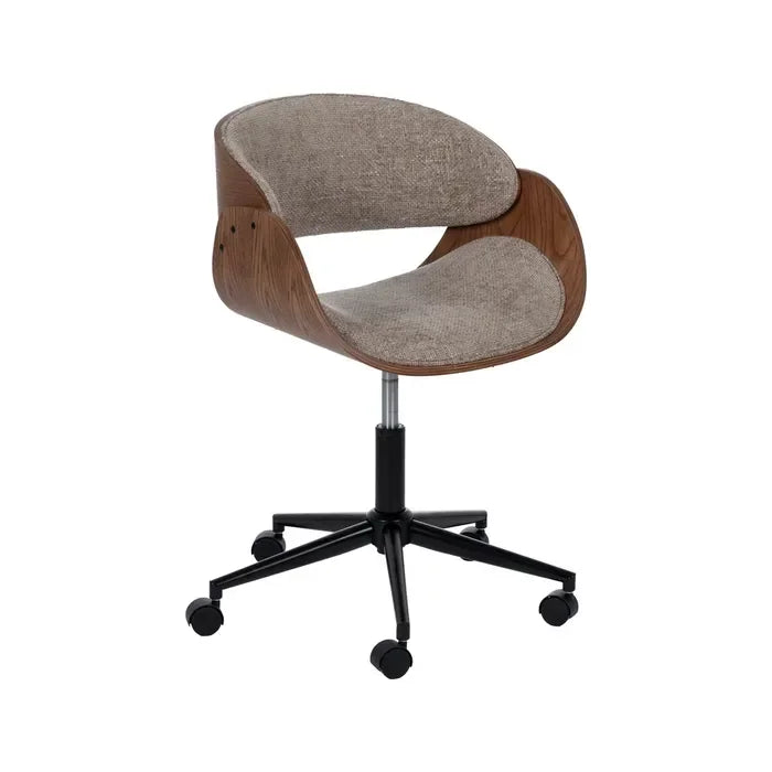 Scaun de birou cu roți, bej și maro, 59 x 64 x 88 cm – confort și design ergonomic