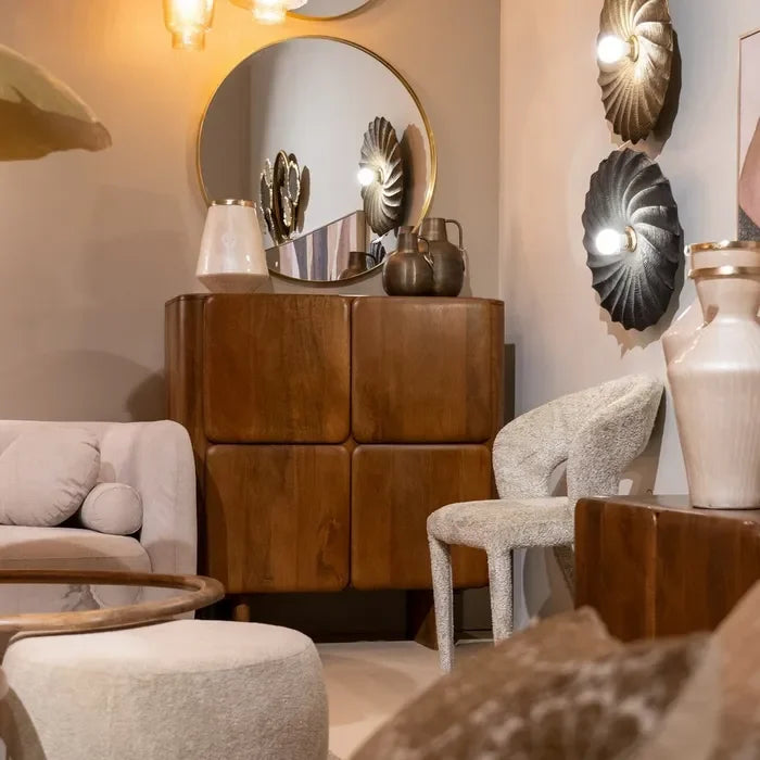 Dulap din lemn de mango maro, 104 x 45 x 110 cm – design modern și spațiu generos