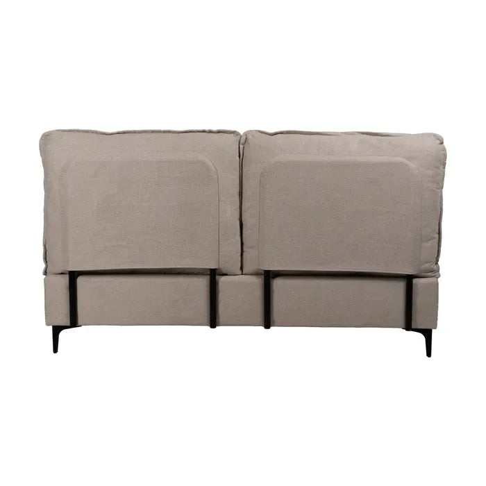 Pat tapițat bej din țesătură 163 x 215 x 93 cm – perfect pentru o oază de confort