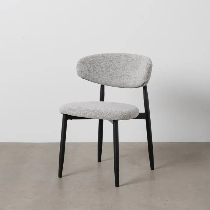 Scaun Dining Gri – Material Textil Hidrofob și Cadru Metalic, 53 x 51 x 76,5 cm 2