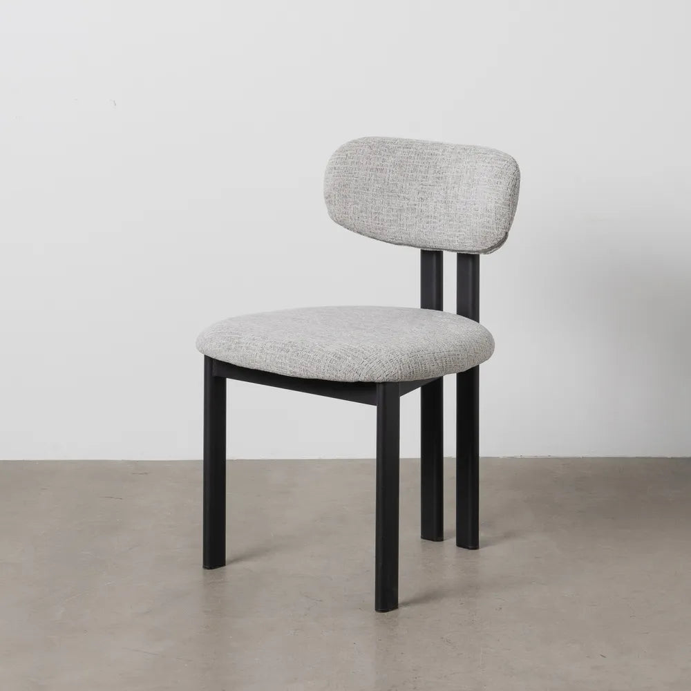 Scaun Ixia, Gri, Material Textil Hidrofob și Metal, Stil Modern, 50 x 47 x 81 cm