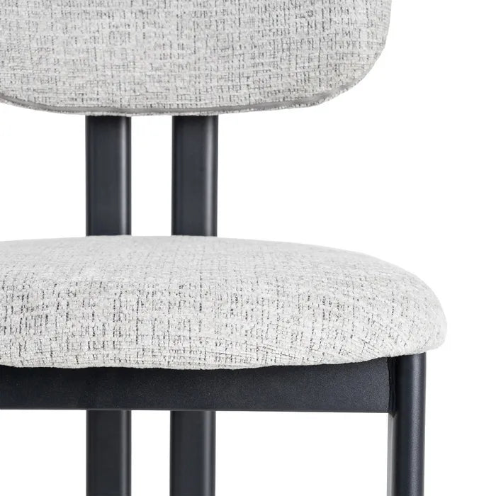 Scaun Ixia, Gri, Material Textil Hidrofob și Metal, Stil Modern, 50 x 47 x 81 cm